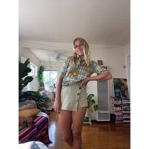 90’s Plaid Gingham School Girl Skort